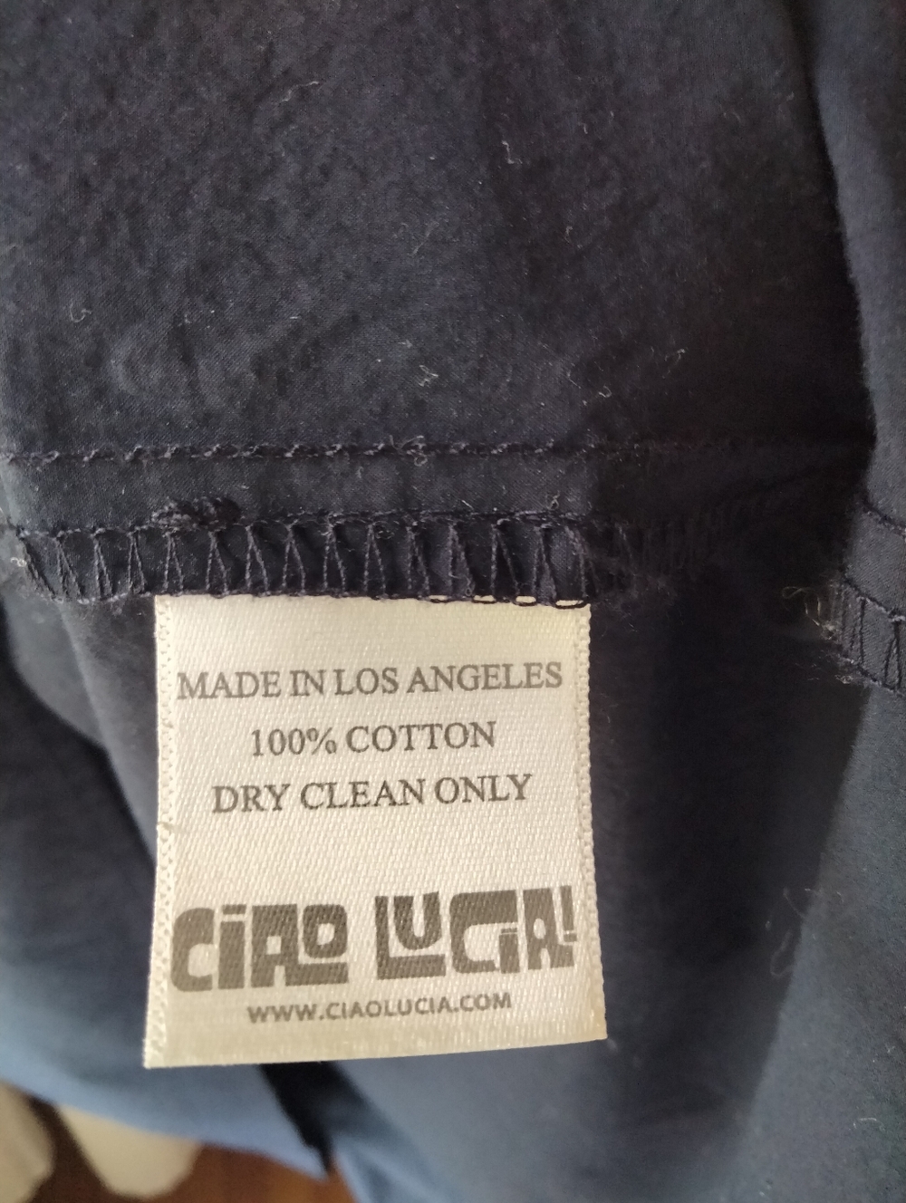 Ciao Lucia Navy Washed Cotton Maxi Dress with Spaghetti Straps - Picture 8 of 10